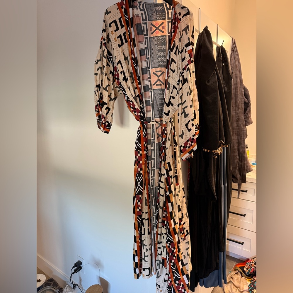 Geometric Patterned Kimono Dress